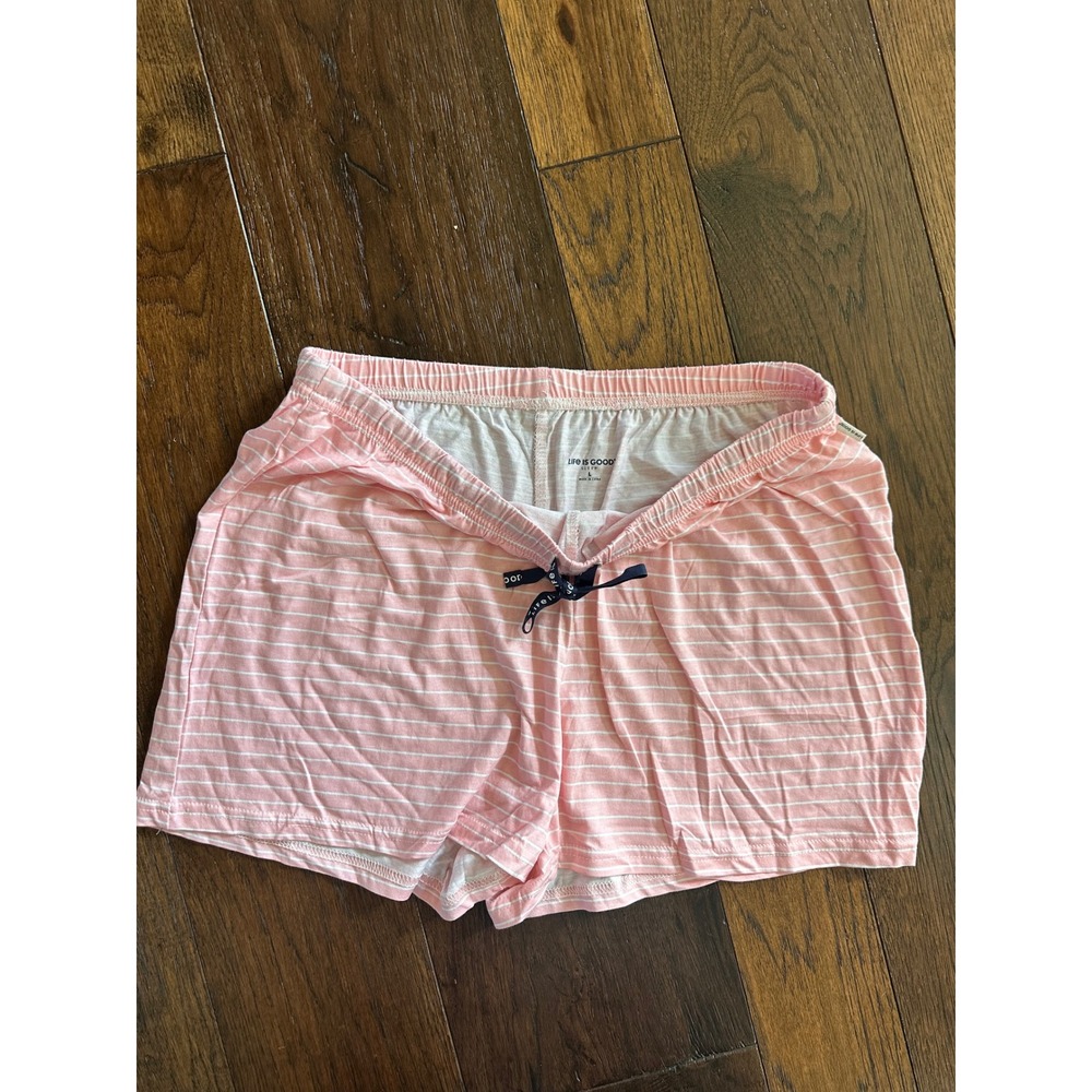 Life is Good Sleep Womens Pink White Striped Pajama Shorts Large WC55031-060-8SC